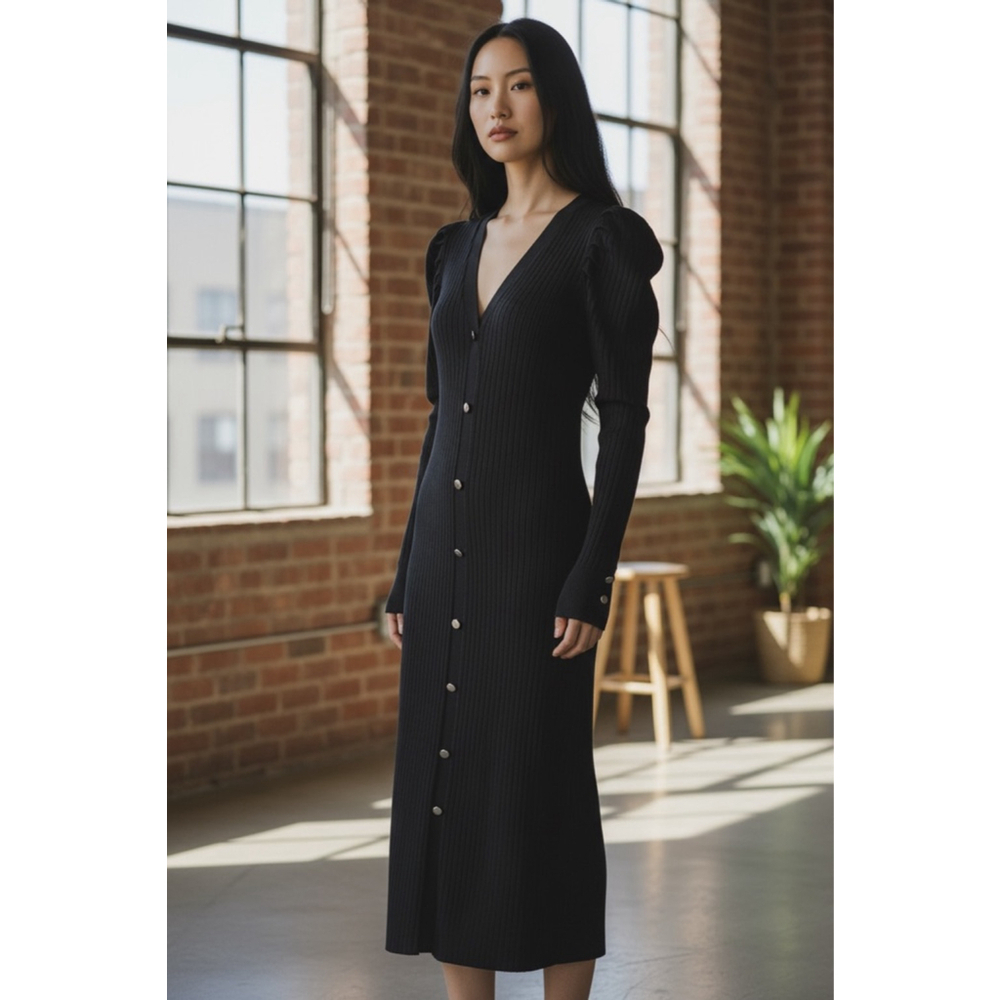 NWT Express Black Sweater Long Sleeve Dress - Size L